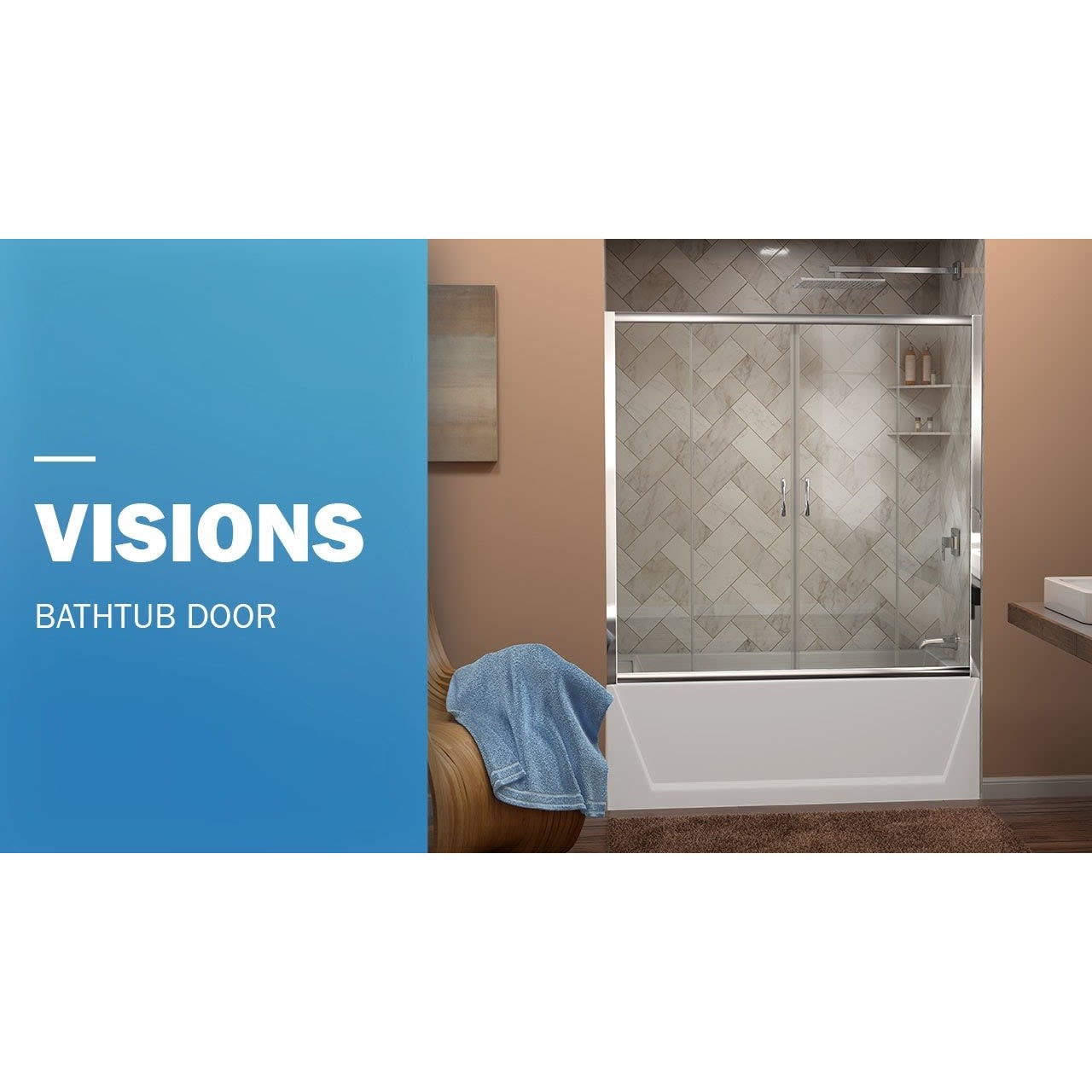 DreamLine Visions 56 - 60 inch W x 60 inch H Semi-Frameless